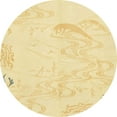 thumbnail image 1 of Ahgly Company Machine Washable Indoor Round Abstract Chrome Gold Yellow Area Rugs, 7' Round, 1 of 7