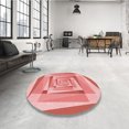 thumbnail image 4 of Ahgly Company Machine Washable Indoor Round Transitional Pastel Pink Area Rugs, 3' Round, 4 of 7