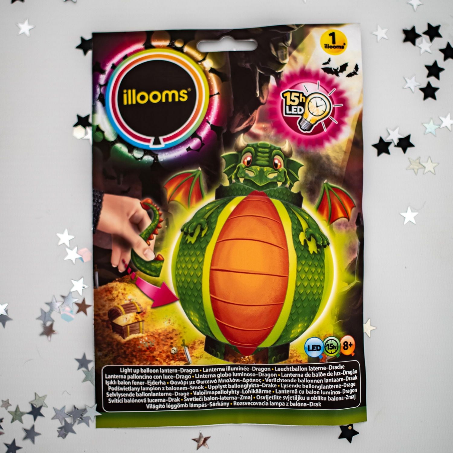 illooms Make Your Own Dragon LED Light up Balloon Lantern, Pack of 1