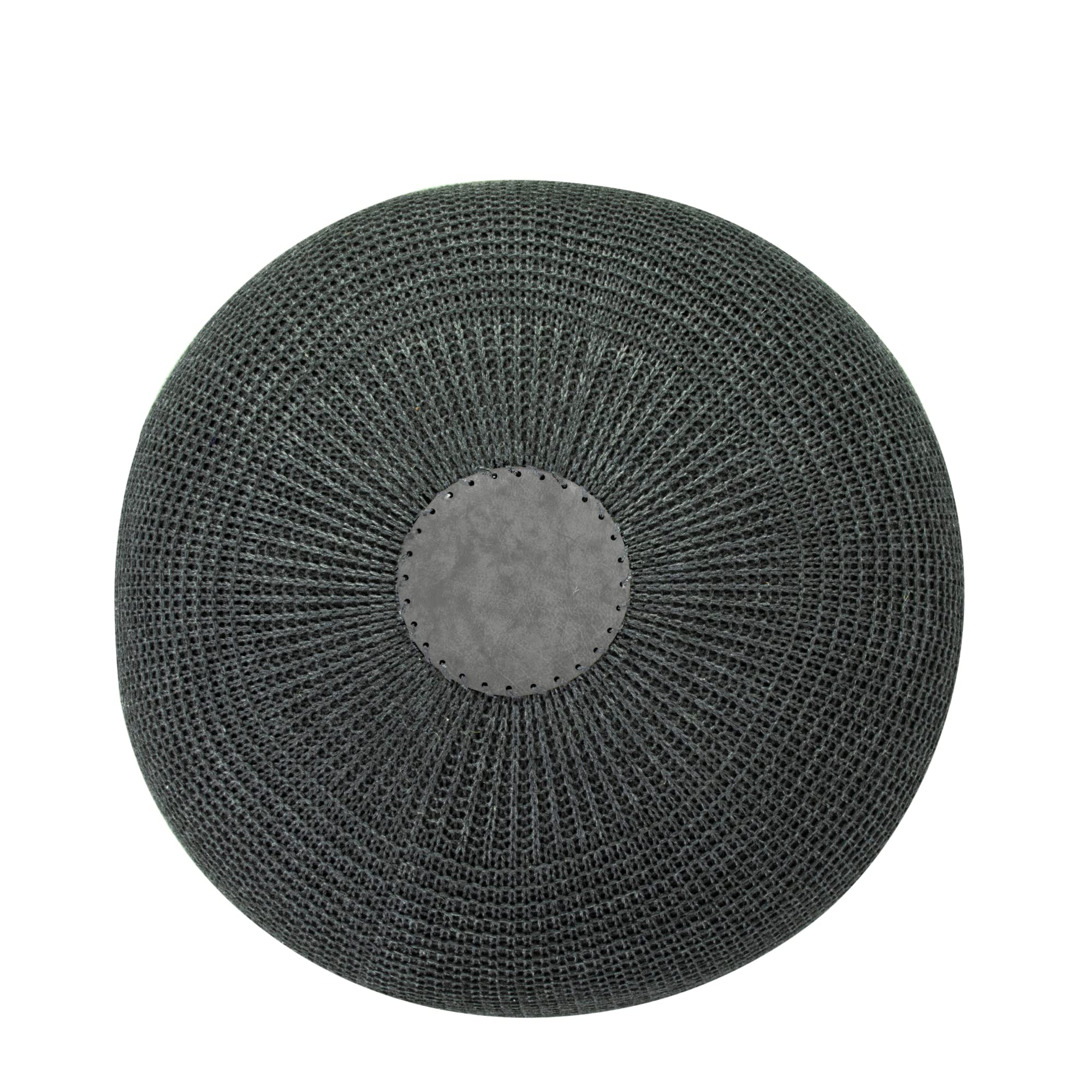 English Home Round Ottoman Pouf Footstool Knitted Pouffe Stool Seat Cushion Boho Home Decor Extra Seating Floor Cushion for Living Room, Bedroom, Indoor, Outdoor 37 x 50 cm Anthracite - image 4 of 6