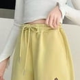 thumbnail image 7 of Ccpelsie Girls Oversized Sweatpants Wide Leg Loose Fit Lounge Pants High Waisted Elastic Drawstring Comfortable Casual Joggers(Yellow,6-7 Years), 7 of 7