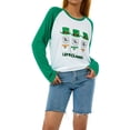 thumbnail image 2 of Biekopu Women's Tops, Round Neck Long Sleeve Clover Printed Loose Pullover T-shirt for Young Ladies, 2 of 9