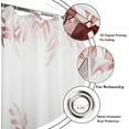 thumbnail image 5 of Burgundy Leaf Shower Curtain, Burgundy Watercolor Eucalyptus Leaves Botanical Plants Bathroom Curtain Waterproof Fabric Machine Washable with Hooks, 36" Wx72 L, 5 of 6