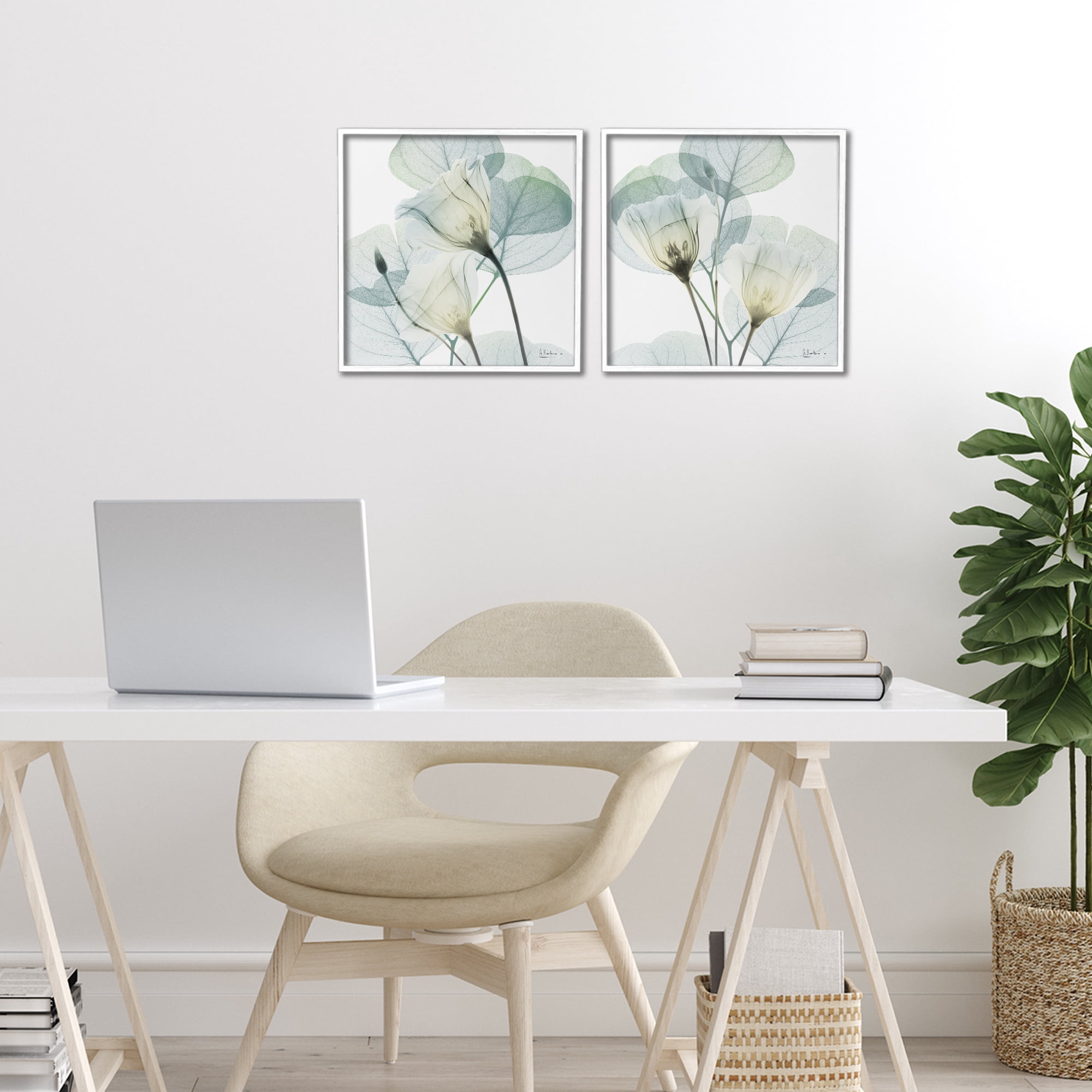 Stupell Industries Divine Fate Flowers 2 Piece White Framed Giclee Art Set, design by Albert Koetsier