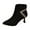 Black, variant on Kitten Heels Ankle Boots for Women Fashion Suede Glitter Rhinestone Pointed Toe Zipper Dress Booties