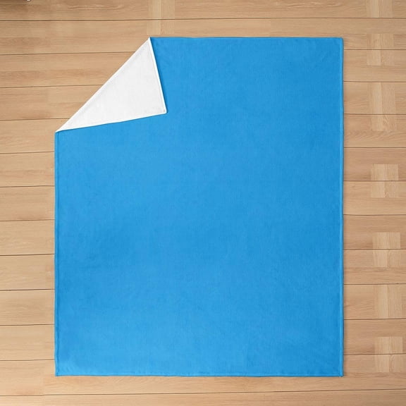Blue Fleece Throw Blanket for Bed and Couch Soft Warm Microfiber Blanket