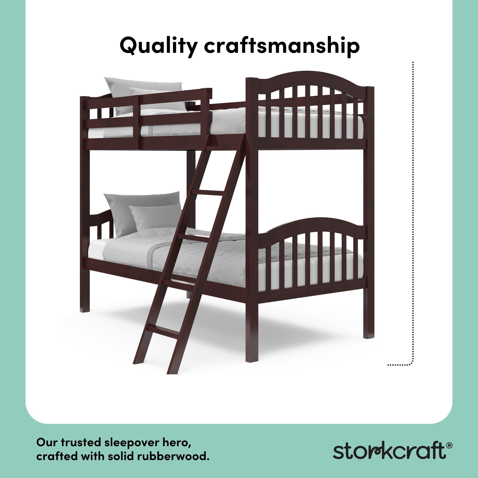 Storkcraft Long Horn Solid Hardwood Twin Bunk Bed
