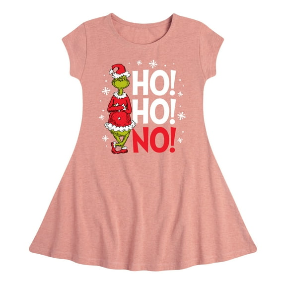 Dr. Seuss The Grinch - Christmas - Ho Ho No - Toddler & Youth Girls Fit & Flare Dress