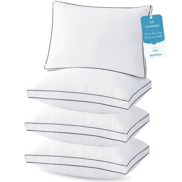 Almohadas para Cama MUXHOMO Queen Size Paquete de 4, 51x76 cm, Alternativa a Plumón