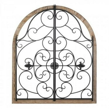 Arched Wood & Iron Wall Decor, Blue