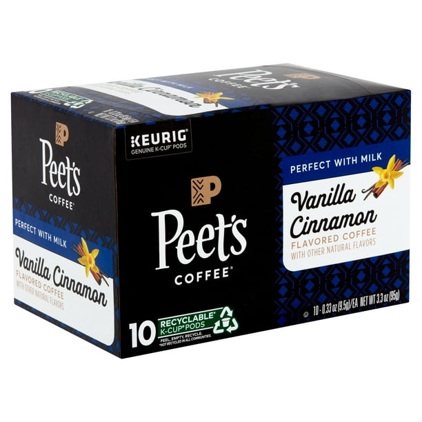 Peet's Coffee Vanilla Cinnamon Flavored Coffee KCup Pods, 0.33 oz, 10