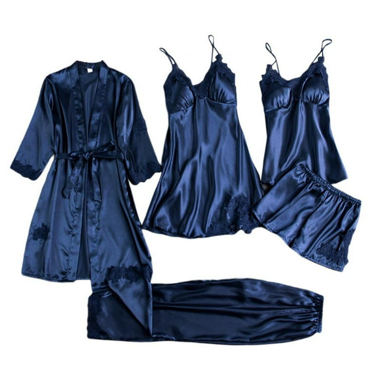 5 piece satin pyjama set clearance