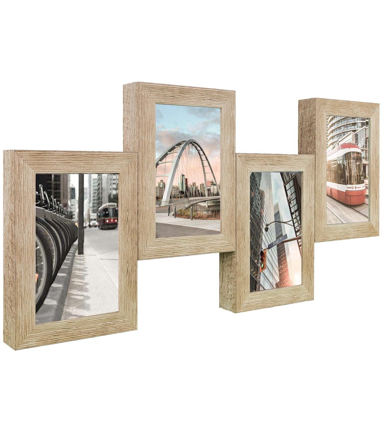 Hometrends Oldal Offset Collage Frame 4 Openings 21.25x10.25in, Collage frame 4 openings