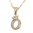 thumbnail image 1 of Cadena y dije de brillos con corona de oro laminado letra O, 1 of 7