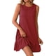 thumbnail image 3 of TaTaai Women's Lightweight Slip Mini Dress Solid Color Round Neck Sleeveless Casual Polyester Summer Dress Gift, 3 of 7