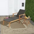 thumbnail image 3 of Gymax 2PCS Patio Lounge Chair Adjustable Recliner Chair Acacia Wood Frame Folding Table Set, 3 of 8