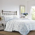 thumbnail image 1 of Laura Ashley Flora Quilt Set, King, Blue, 1 of 4