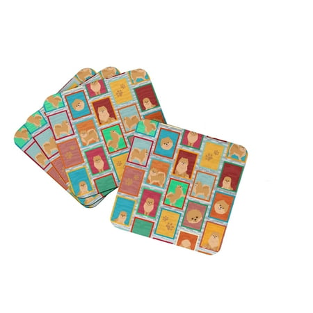 

Lots of Orange Pomeranian Foam Coaster Set of 4 3.5 in x 3.5 in