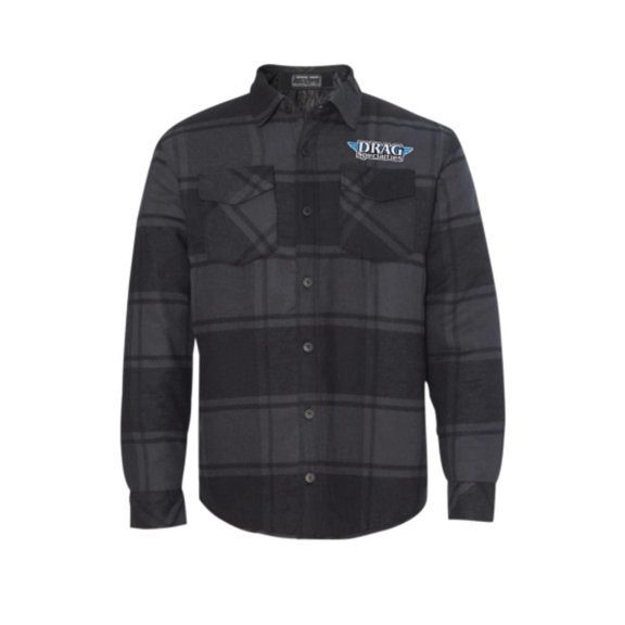 Throttle Threads Drag Specialties Quilted Jacket Plaid (Small, Gray Plaid)