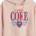 thumbnail image 3 of Coca-Cola - 90s Coke Collegiate - Juniors Cropped Pullover Hoodie, 3 of 5