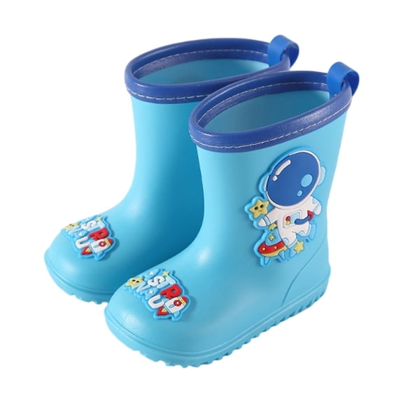 Otqutp Kids Rain Boots Lightweight Non Slip Cartoon Water Shoes Toddlers Waterproof Mid Calf Boots Boys Girls Outdoor Rain Boots