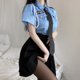 thumbnail image 3 of Ropa interior sexy para mujer, uniforme azul, tentación, rol de policía, traje sexy, 3 of 5