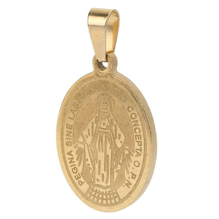 Amulet Pendant Necklace Creativity Carving Golden Catholic Medal Durable For Jewelry Making...