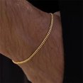 thumbnail image 3 of Pulsera de cadena cubana de acero inoxidable para hombre y mujer, brazalete Retro Simple, joyería Hip Hop, accesorios de tendencia, regalo, Color dorado, 3 of 3