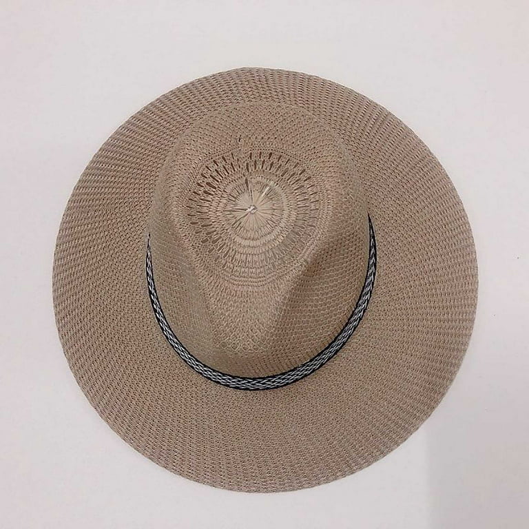 Summer Mens Straw Hat Outdoor Sunblock Breathable Beach SunHat Fishing Cap