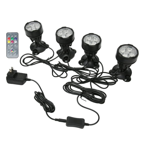 LED Colored Landscape Light, RF Remote Control 16 Colors 12W IP68 Waterproof Outdoor Color Changing Spotlights Adjustable with Spike Stand for Yard
