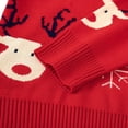 thumbnail image 4 of GYRATEDREAM Toddler Boys Girls Sweatshirts Christmas Reindeer Fleece Crewneck Pullover Xmas Winter Warm Sweaters Tops for 4Y Red, 4 of 6