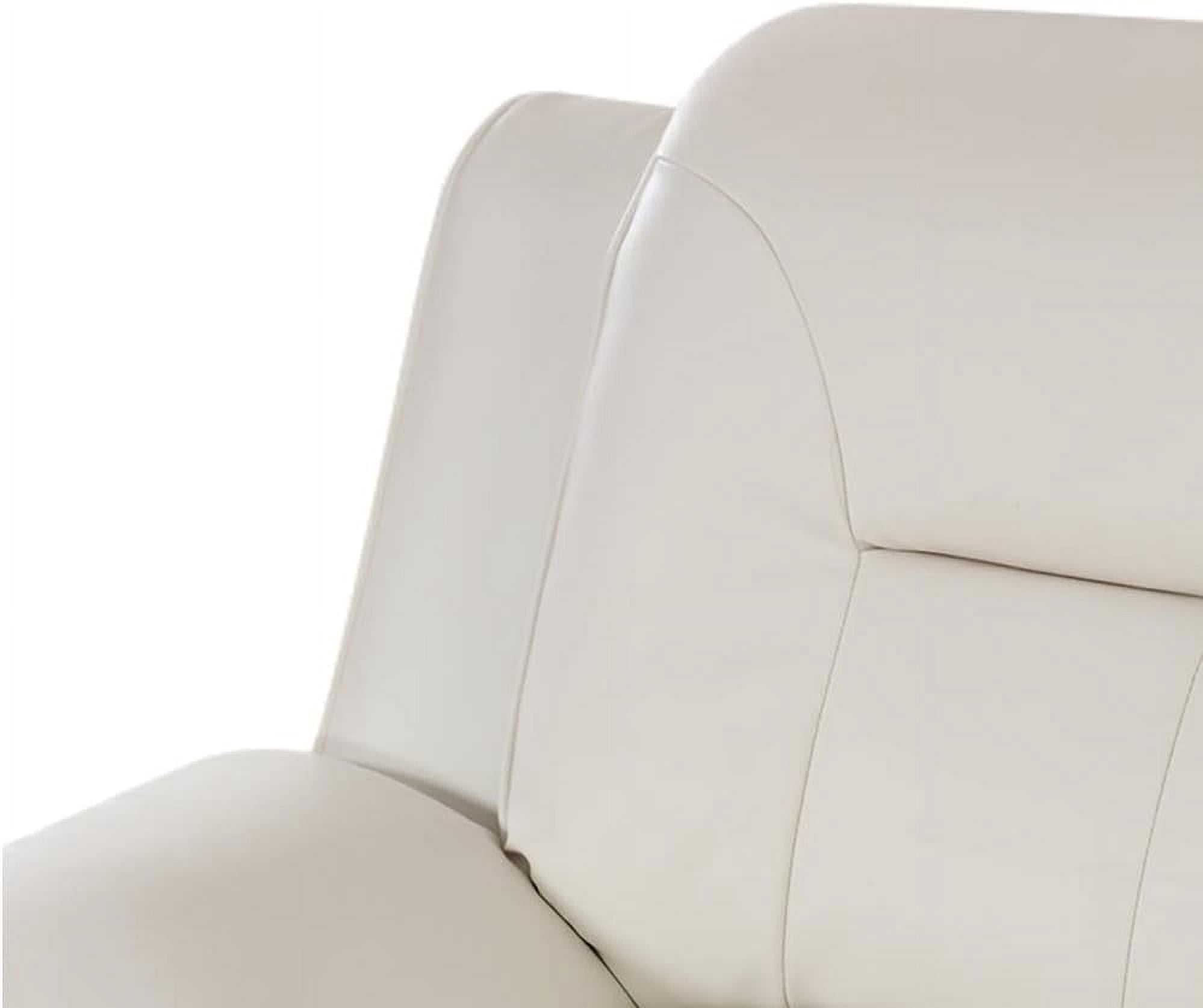 3 Piece Living Room Furniture Set, Leather Sofa Set for Living Room, Modern Couch Set with 3-Seater Sofa, Loveseat and Armchair (Cream White)