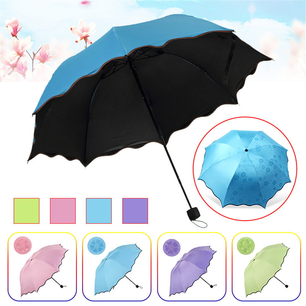 Women Windproof Anti-UV Parasol Sun/Rain Protect Non-Automatic Folding Umbrella