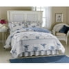 PEM America Rose Blossom King Quilt in Blue and White