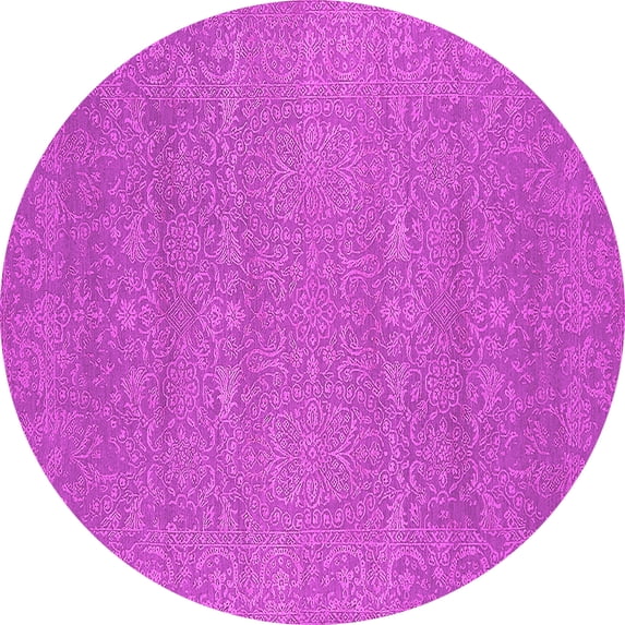 Ahgly Company Indoor Round Oriental Pink Industrial Area Rugs, 3' Round