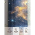 thumbnail image 5 of Blue Yellow Sheer Curtains 54 Inch Length 2 Panels Set, Modern Abstract Art Voile Window Treatment Rod Pocket Short Kitchen Curtains Drapes for Bedroom 52"x54"x2, 5 of 7