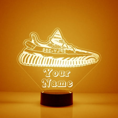 

Personalized Night Light with Remote Custom Engraved LED Light Lamp w/ Your Name Shoe Nightlight w/16 Colors 4 Modes Battery or USB