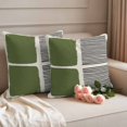 thumbnail image 2 of Sage Green Outdoor Waterproof Pillow Covers, Modern Painting Farmhouse Striped Abstract Art Decorative Square Throw Pillowcase Sofa Cushion Sham for Patio/Couch/Chair, 18"x18" 2 Pack, 2 of 8