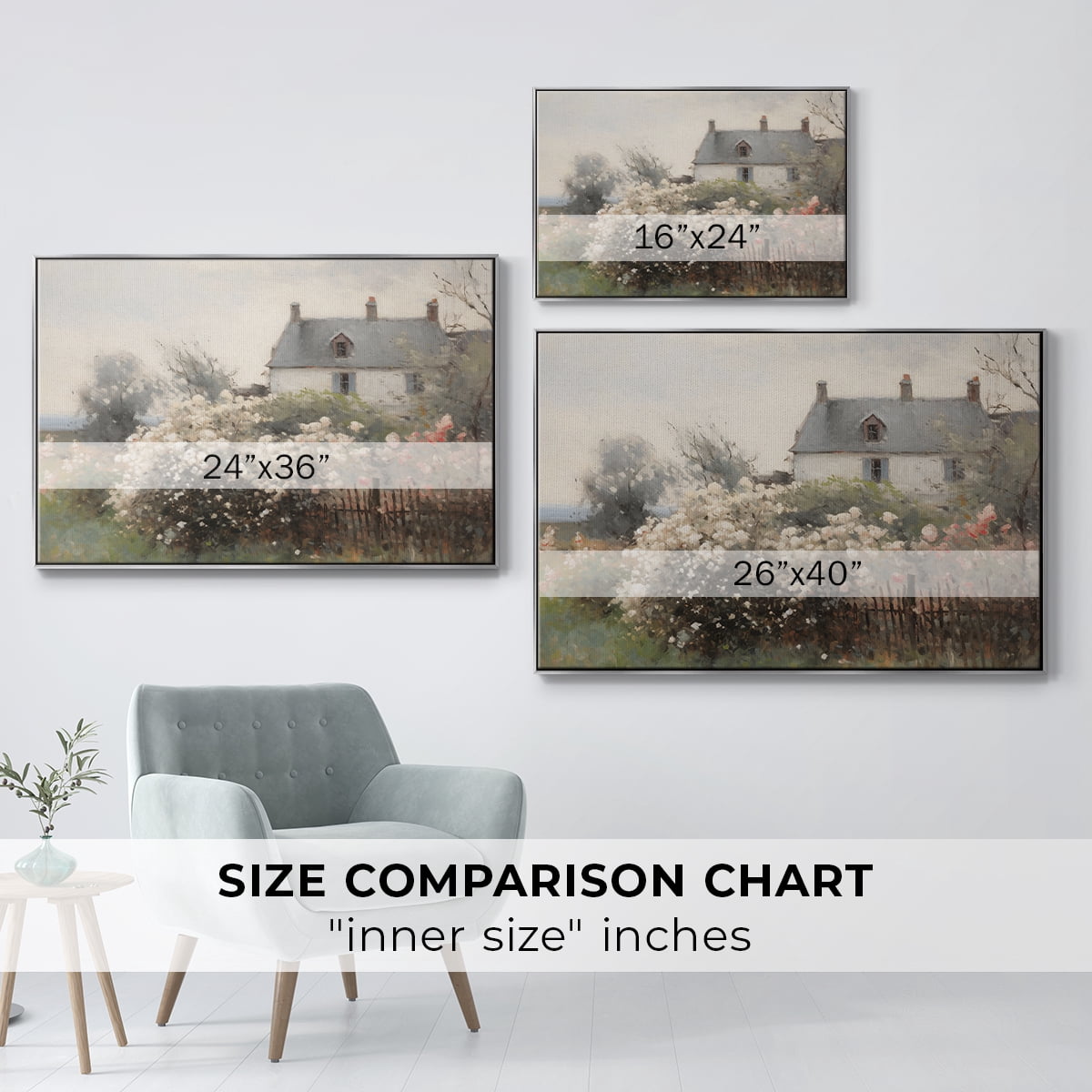 Vintage Landscape-XIV By Wexford Home Framed in Silver Wood Gallery Wrapped Canvas 27 in. x 41 in.