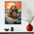 thumbnail image 3 of Petit Basset Griffon Vendeen Canvas Wall Art Framed Great Wave Oil Painting Stretched and Framed Artsy Romantic Wall Paintings Girlfriend gift for Living Room Bedroom Bathroom Office Wall Décor, 3 of 4