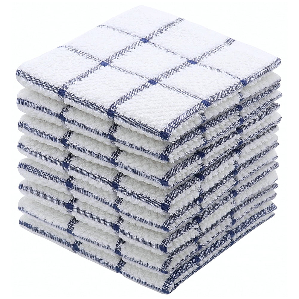 Cotton Waffle Weave Kitchen Dish Cloths, Ultra Soft Absorbent Quick Drying Dish Towels, 12x12