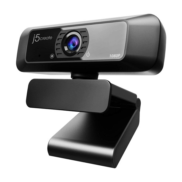 Cámara web USB j5create con transmisión en directo: 1080P HD, rotación de 360°, micrófono de alta fidelidad, compatible con PC o Mac, Zoom, FaceTime y conferencias telefónicas (JVCU100-R) (renovada)