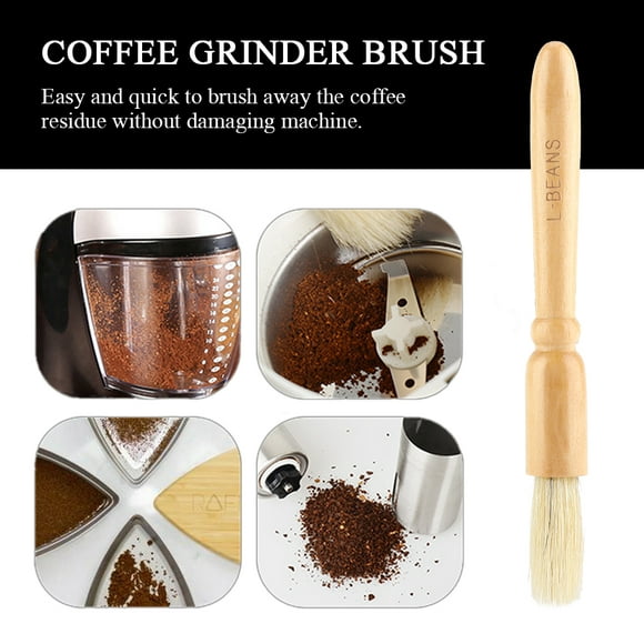 Sonew Coffee Grinder Machine Cleaning Brush Solid Wooden Handle Practical Cleaner Tool Accessory, Coffee Grinder Cleaner, Bean Grinder Brush