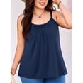 thumbnail image 4 of Charmo Débardeurs à Bretelles Réglables Grande Taille pour Femmes Blouse Plissée Sans Manches avec Soutien-Gorge Intégré,1x-4x, 4 of 6