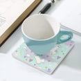 thumbnail image 5 of GZHJMY Square Drink Coasters, 6 Pcs Rainbow Color Llama Heart Absorbent Ceramic Coffee Coasters for Drinks with Cork Base Housewarming Gift for Home Decor, 5 of 6