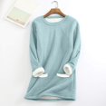 thumbnail image 4 of Bovemsi Womens Sweatshirts Winter Fleece Lined Warm Shirts For Women Casual Solid Color Long Sleeve Crewneck Thermal Top Fashion Outfits 2025 Clothes, 4 of 8