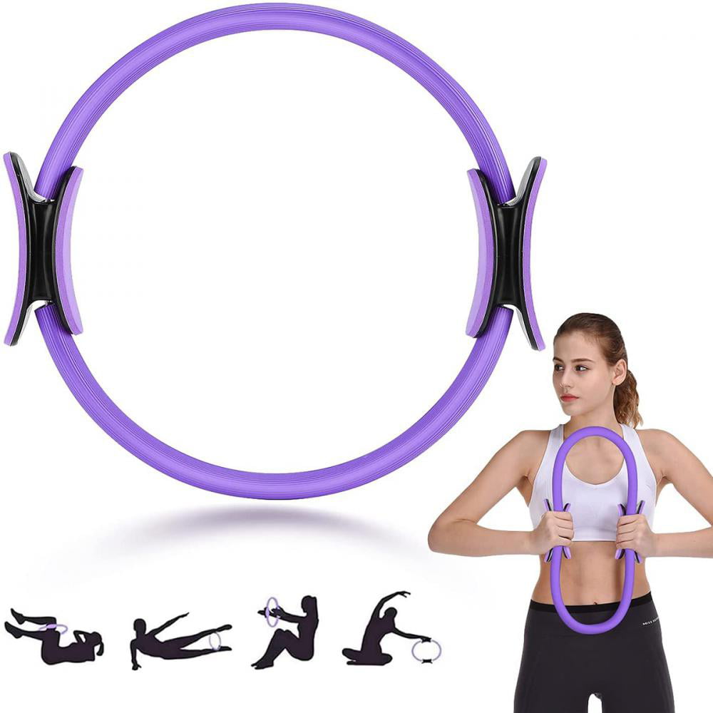 Pilates Ring Fitness Circle Resistance Toning Gymnastic Wheel Handle Yoga DM 