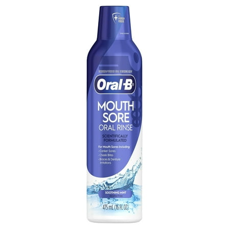 Oral-B Mouth Sore Mouthwash Special Care Oral Rinse, Hydrogen Peroxide Mouthwash, 16 fl oz, Mouthwash Alcohol Free