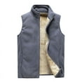 thumbnail image 3 of Chaleco de primavera y otoño para hombre, chaleco polar grueso con forro polar y cuello levantado de talla grande, ropa para hombre, 3 of 5