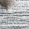 thumbnail image 6 of SAFAVIEH Rumi Barrett Striped Polyester Shag Runner Rug, Charcoal/Ivory, 2'2" x 8', 6 of 7